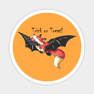 Flying Fox Trick or Treater (With Text) Magnet